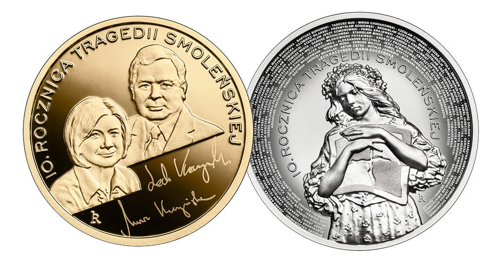 Monety NBP z okazji 10. rocznicy tragedii smoleńskiej
